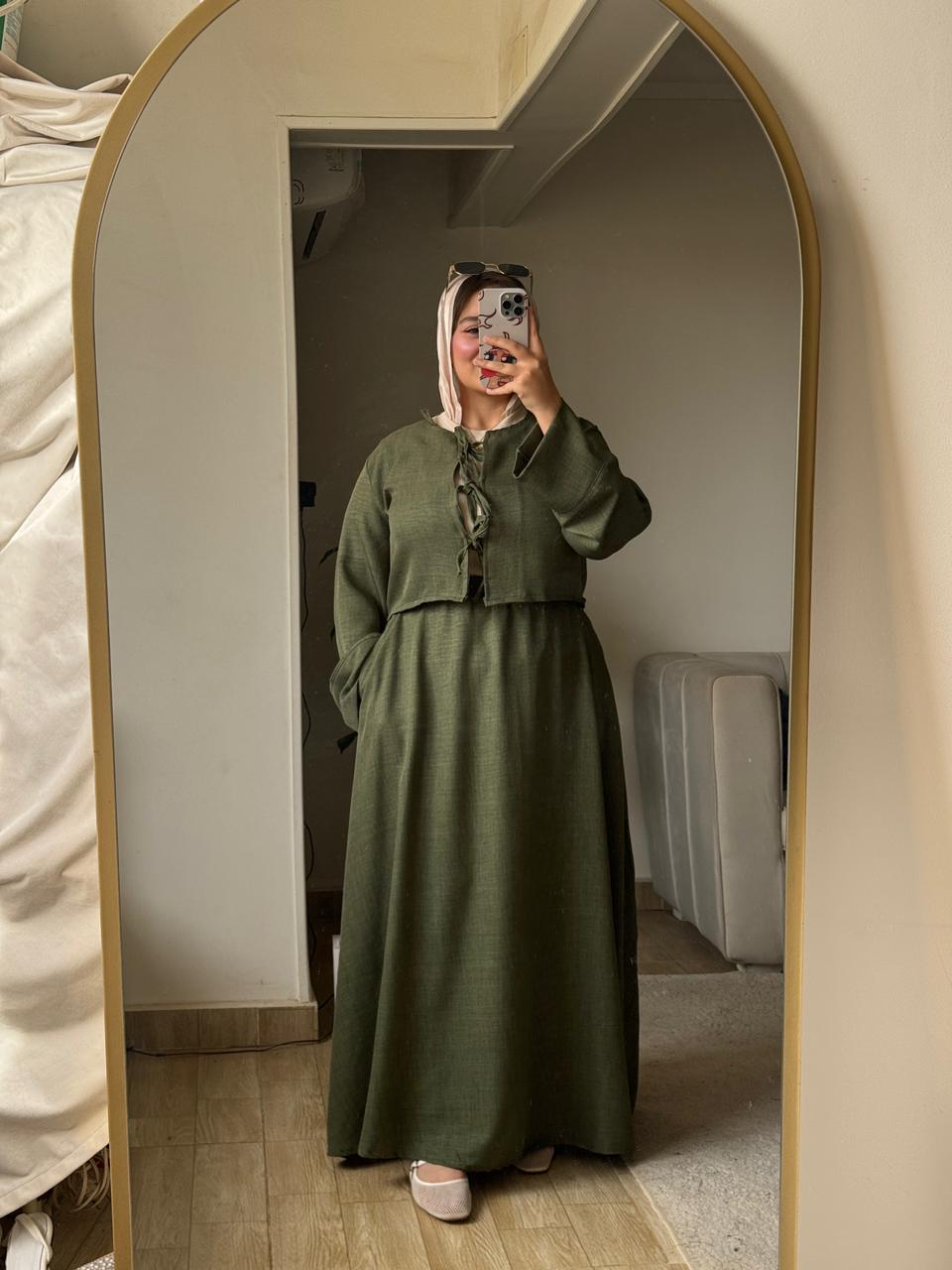 MESK Linen 2-Piece Set: Wrap-Tie Crop Top & Flowy Skirt Collection