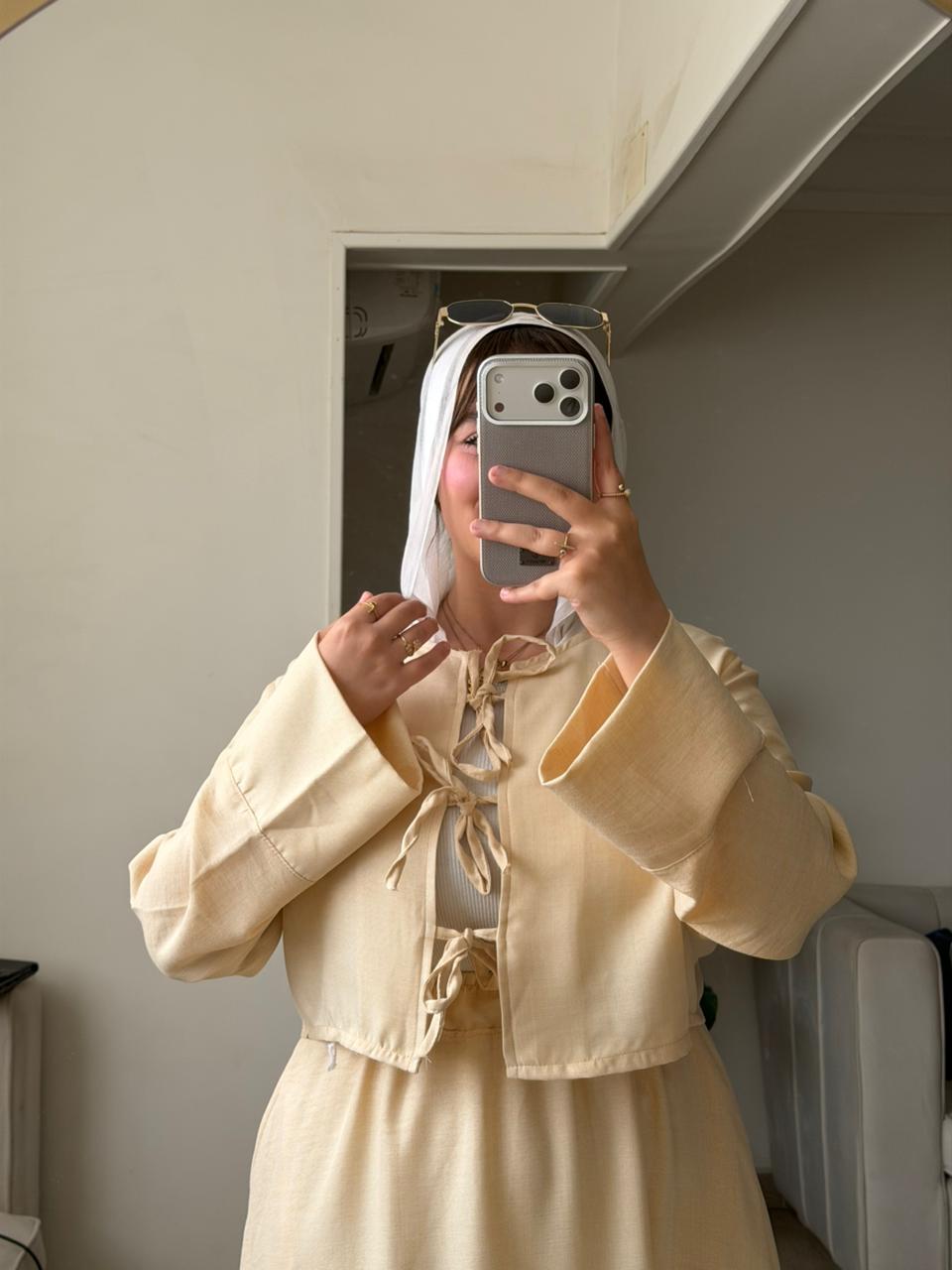 MESK Linen 2-Piece Set: Wrap-Tie Crop Top & Flowy Skirt Collection
